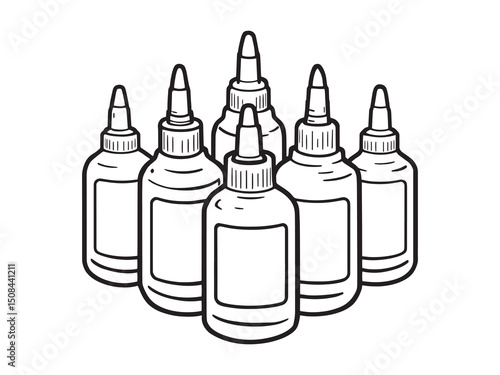 Super glue vector line art illustration