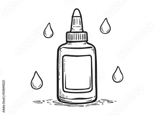 Super glue vector line art illustration