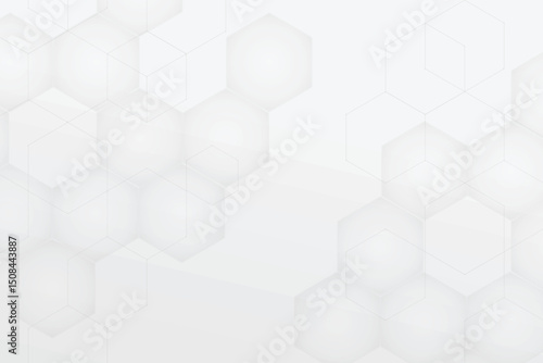 Abstract modern hexagon background. White and grey honey geometric texture. Vector art illustration