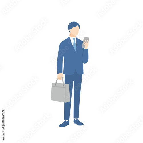 スマホを確認しているビジネスマン