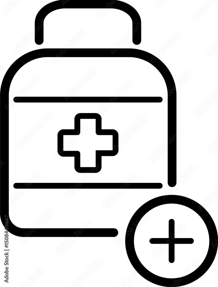 Obraz premium Add new medication bottle icon
