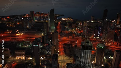 Drone Night City view