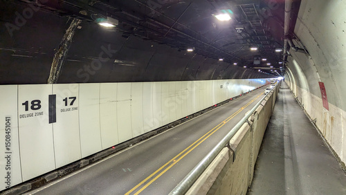 Inside of Mt Vic tunnel in capital city of Wellington, New Zealand Aotearoa
