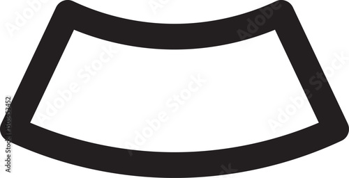 windshield icon representing vehicle glass and safety for automotive design elements