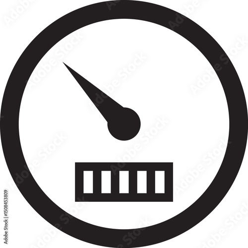 speedometer icon indicating vehicle speed and performance monitoring for automotive use