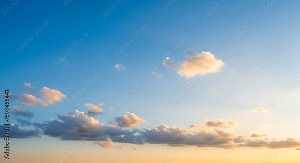 Obraz premium Vivid Sunset Sky with Colorful Cloudscape Background