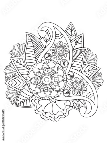 Flower coloring pages for adults