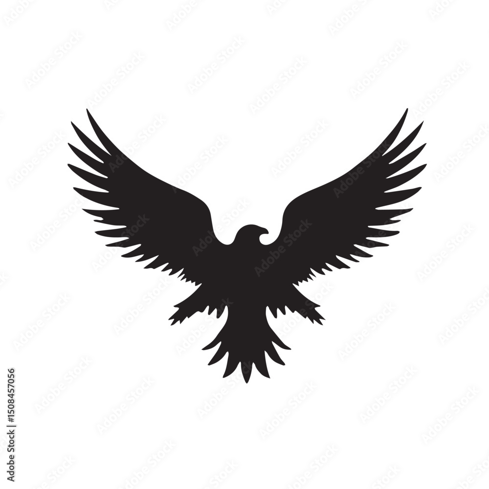 Obraz premium eagle logo vector Bold and clean eagle logo vector, with sharp lines and a strong silhouette 
