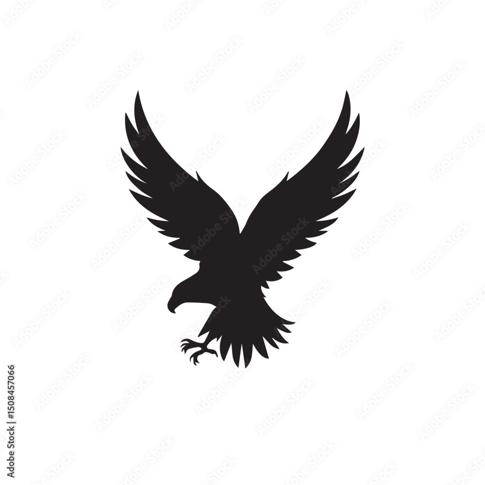 Obraz premium eagle logo vector Bold and clean eagle logo vector, with sharp lines and a strong silhouette 