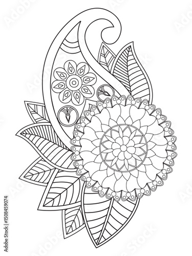 Flower coloring pages for adults