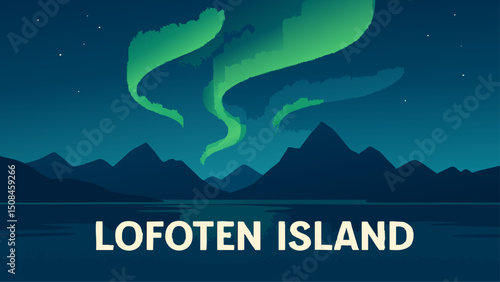 Lofoten Islands with Aurora Borealis