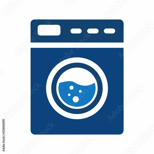 Washing Machine Vector Icon Design.