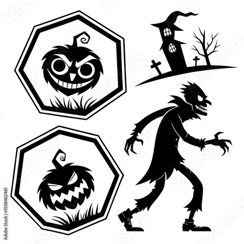 Halloween people silhouettes
