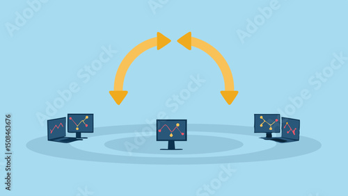 Data Synchronization Network Visualization Computer Network System Technology Data Flow Cloud System