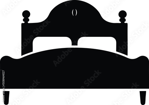 bed silhouette vector