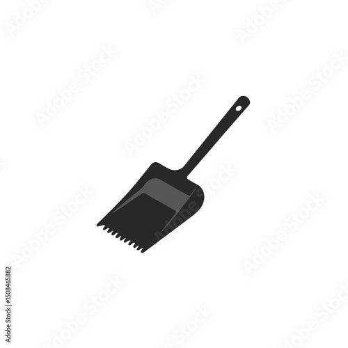 Black scoop waste collector tool on white, used for cleaning