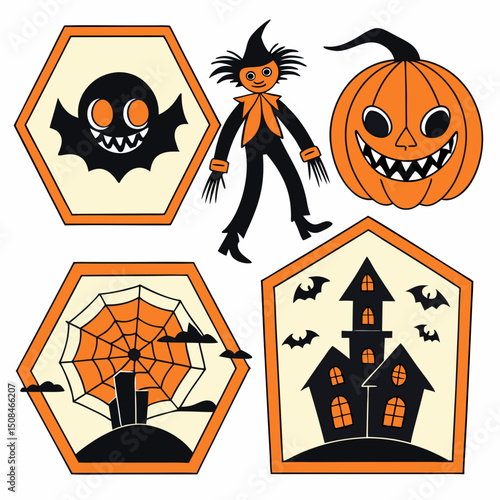 Halloween people silhouettes