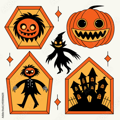 Halloween people silhouettes