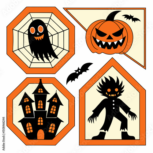 Halloween people silhouettes