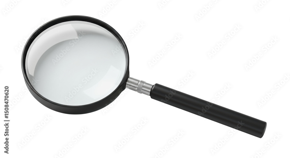Black magnifying glass isolated Black magnifying glass isolated