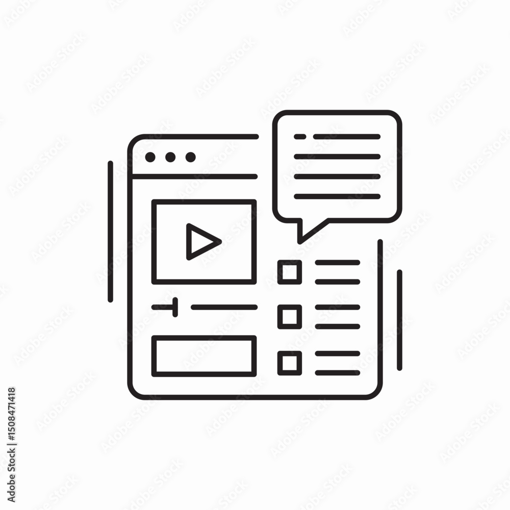 Video content management platform icon vector sign Video content management platform icon vector sign