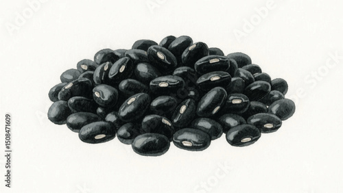 Midnight Legumes black beans isolated watercolor vector illustration svg