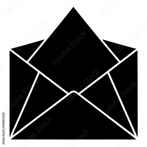 envelope being opened on white background .svg