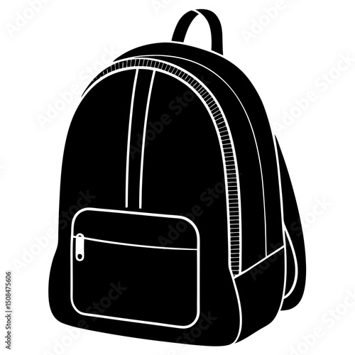 backpack with zipper on white background .svg