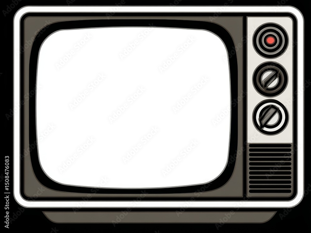 The old style of television features a 4:3 frame, reminiscent of analog TV and CRT technology The old style of television features a 4:3 frame, reminiscent of analog TV and CRT technology