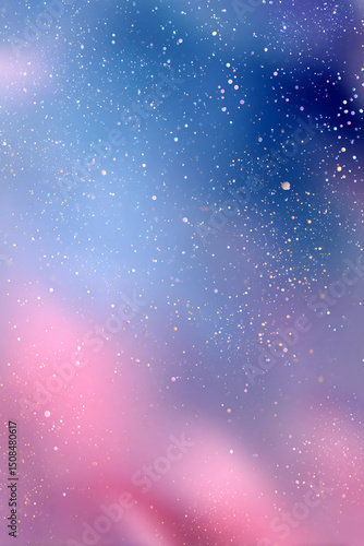 A blue and pink background with a lot of stars