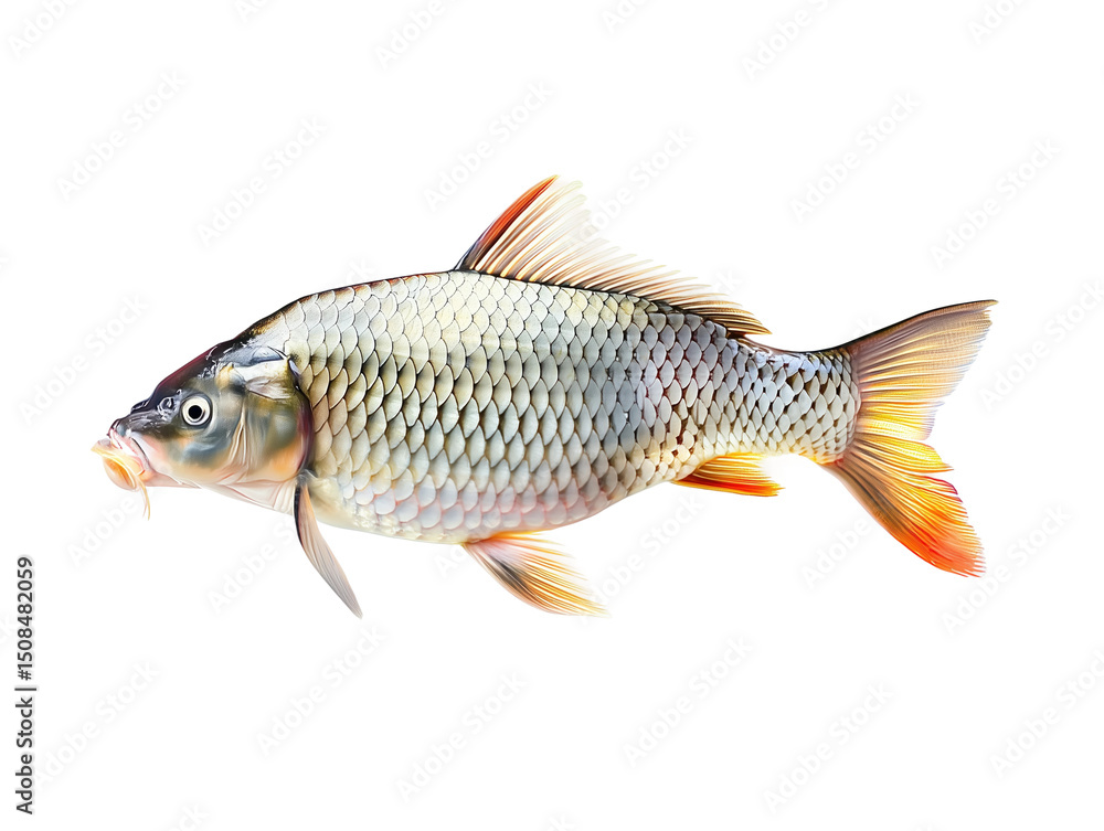 Fototapeta premium Realistic Illustration of a Fish Swimming, PNG clipart element with transparency