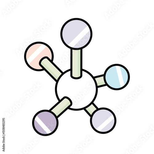 Get a glimpse of this isometric icon of molecules