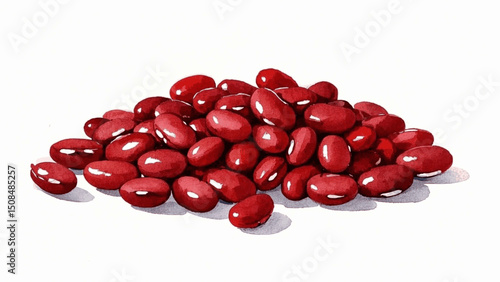 Ruby Beans Bowl red beans isolated watercolor vector illustration svg