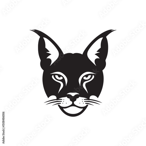 **"Striking Caracal Vector Silhouette: Wild Feline Design Featuring Tufted Ears, Sleek Body, and Alert Stance in Clean, Minimalist Style for Crafts and Digital Artwork"**
