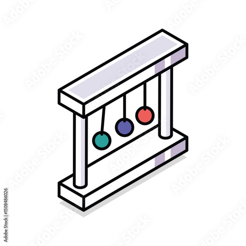A visually appealing isometric outline icon of pendulum swing