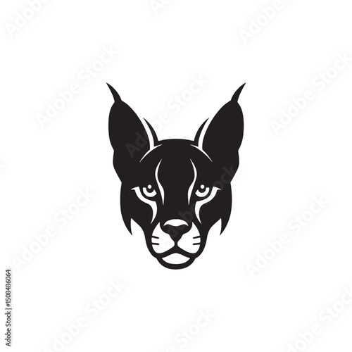 **"Striking Caracal Vector Silhouette: Wild Feline Design Featuring Tufted Ears, Sleek Body, and Alert Stance in Clean, Minimalist Style for Crafts and Digital Artwork"**
