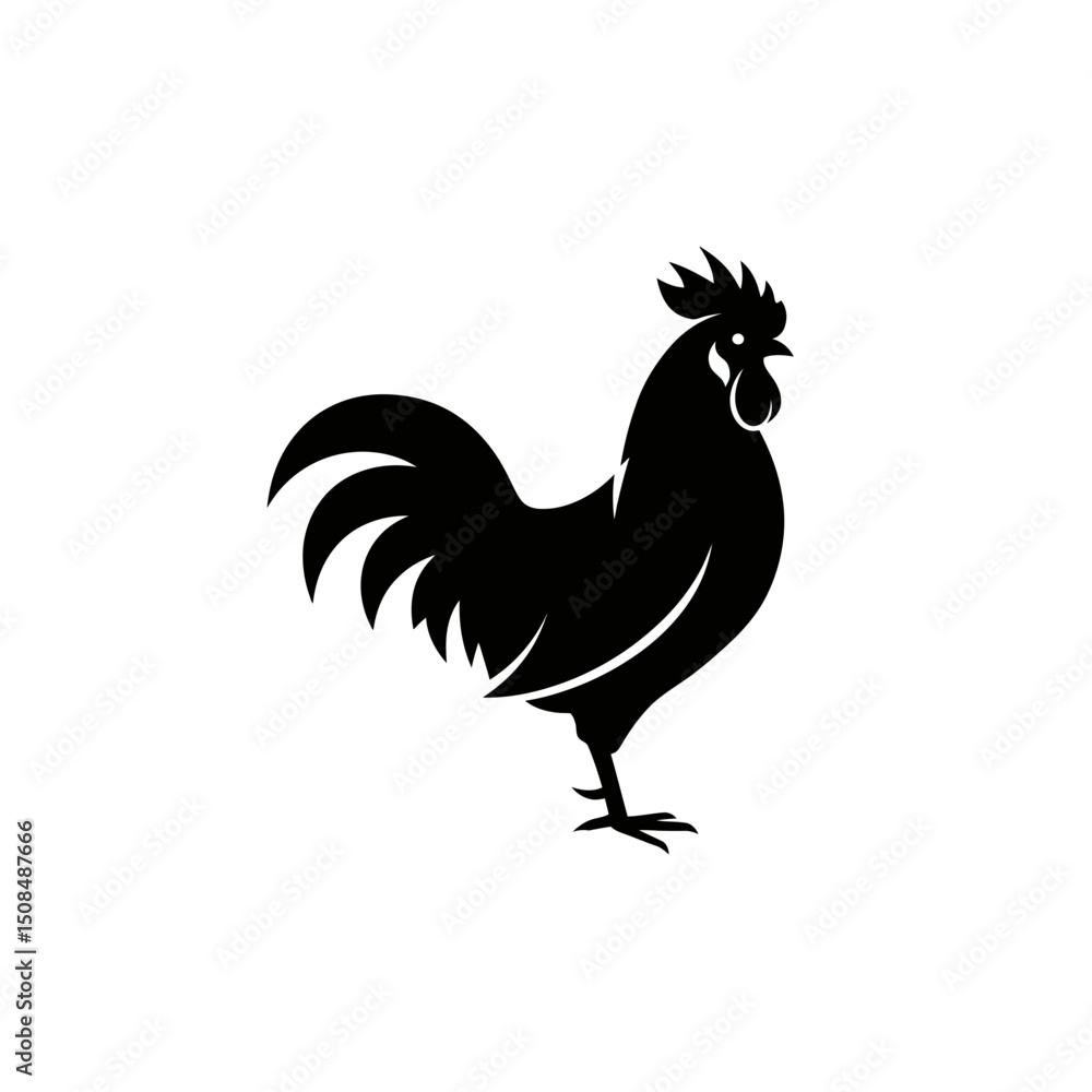 Rooster silhouette black and white
Rooster silhouette black and white