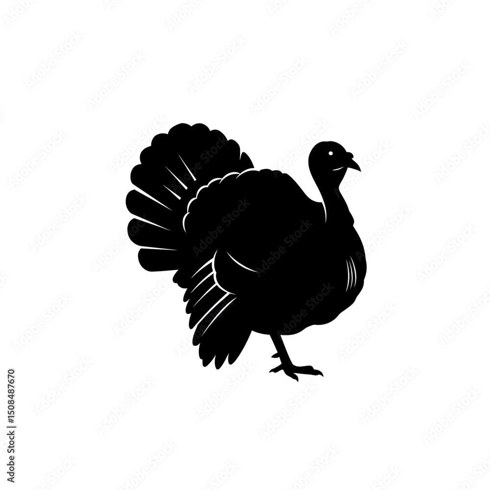Turkey silhouette for decorative and educational use
Turkey silhouette for decorative and educational use