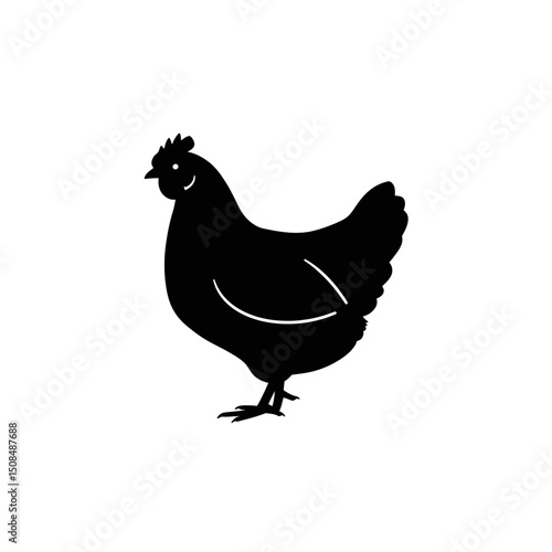 Chicken Illustration Silhouette for Farming and Agriculture
