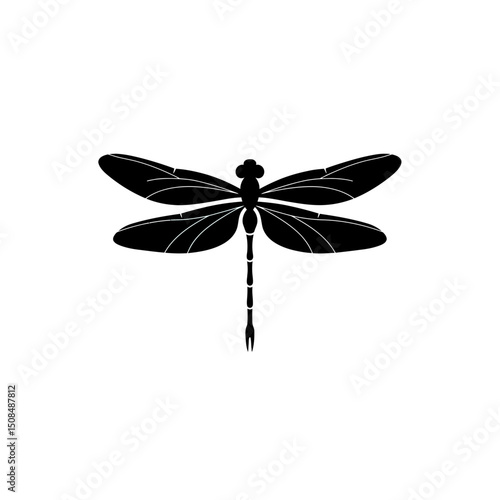 Dragonfly silhouette black and white
