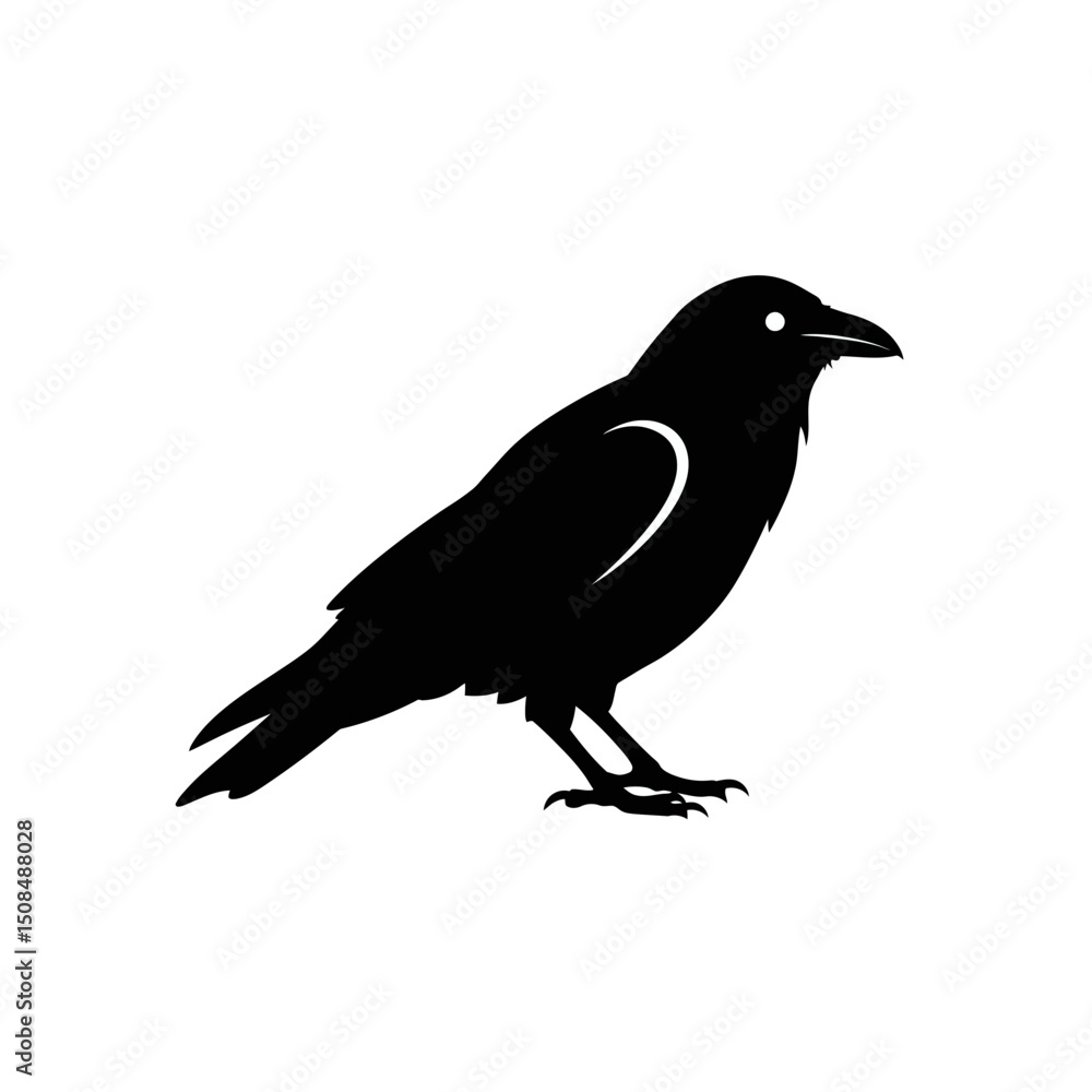 Crow silhouette illustration for design and art projects
Crow silhouette illustration for design and art projects
