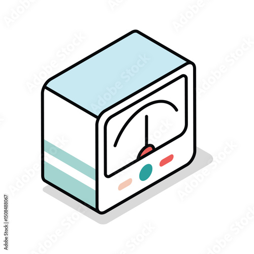 An amazing isometric icon of speedometer in motion