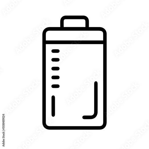 Battery Icon on Plain White Background for Technology Blogs, Energy Awareness, Digital Content, Graphic Design, and Educational Materials