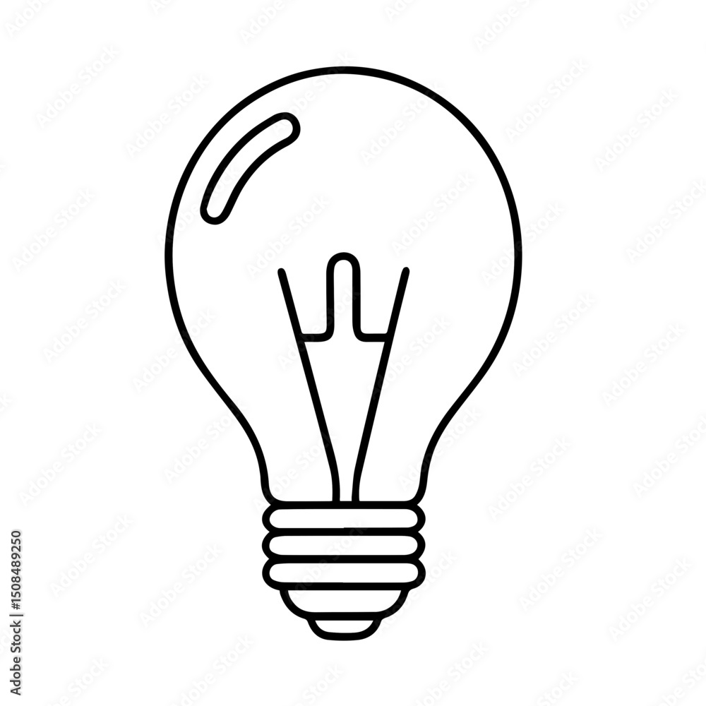Lightbulb Icon on Plain White Background for Creative Projects, Design Initiatives, Education Materials, and Marketing Websites Lightbulb Icon on Plain White Background for Creative Projects, Design Initiatives, Education Materials, and Marketing Websites
