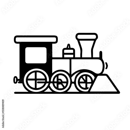 Train Icon on White Background for Transportation Projects, Educational Resources, Graphic Design, and Social Media Content