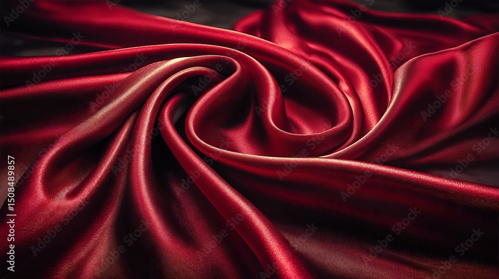 Obraz premium Luxurious Red Silk Fabric Drape Texture.