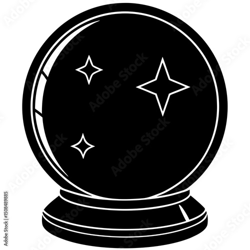 crystal ball vector on white background .svg