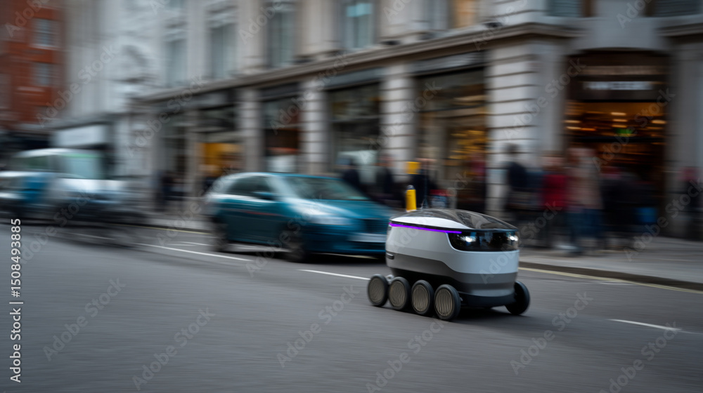 Fototapeta premium An automated delivery robot.