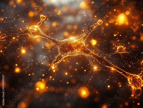 Fluid neural network with glowing nodes connecting and disconnecting in a smooth and rhythmic pattern, vibrant colors, AI generated