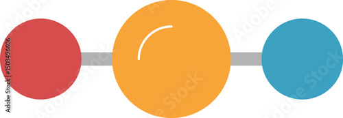 Flat Icon of Chemical Compound, Atom, Molecule for Graphics